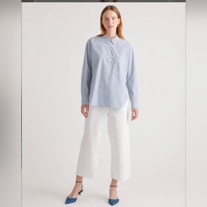 Quince 100% Organic Cotton Poplin Long Sleeve Boyfriend Shirt
